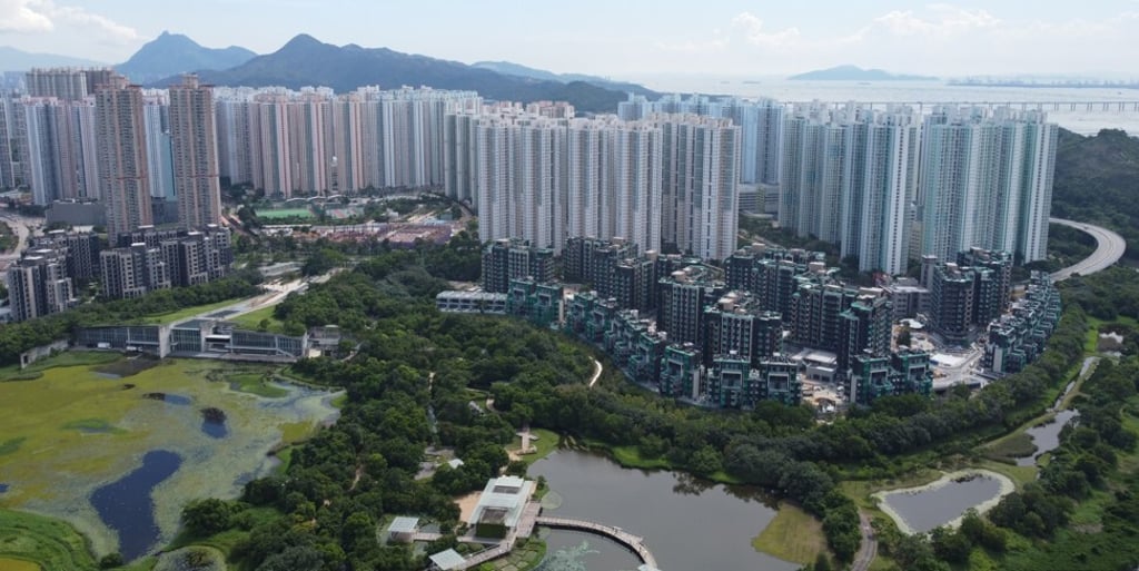 A general view of Sun Hung Kai Properties’ Wetland Seasons Park (left) and Wetland Seasons Bay (right) residential property projects near Hong Kong’s Wetlands Park in Tin Shui Wai, on 20 August 2021. Photo: Martin Chan A general view of Sun Hung Kai Properties’ Wetland Seasons Park (left) and Wetland Seasons Bay (right) residential property projects near Hong Kong’s Wetlands Park in Tin Shui Wai, on 20 August 2021. Photo: Martin Chan