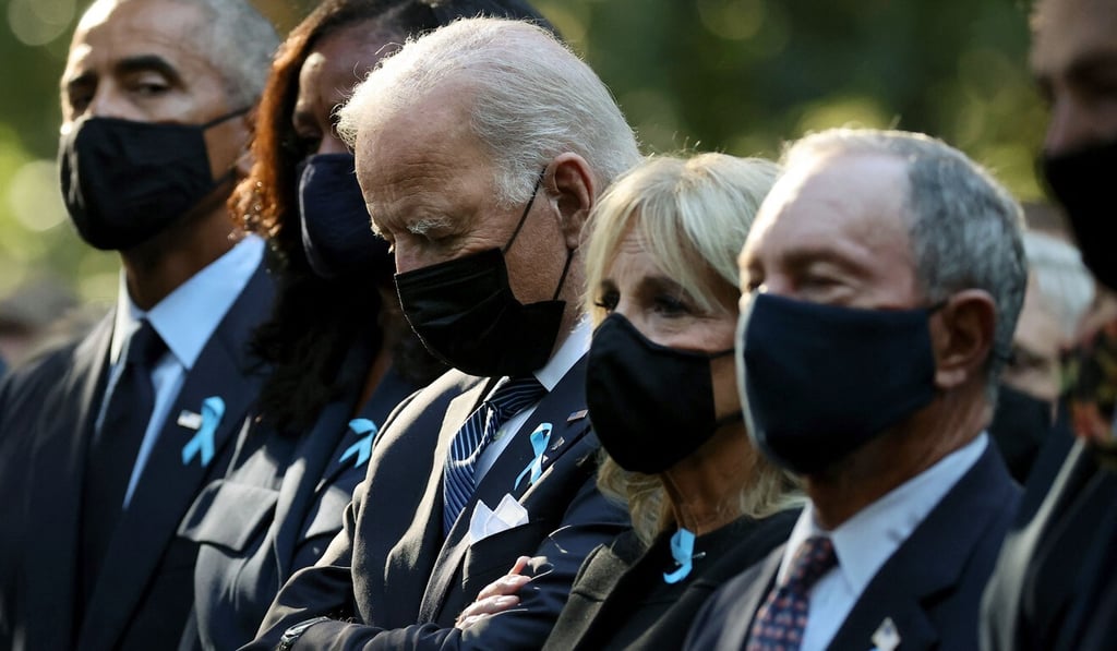 Former US president Barack Obama, former first lady Michelle Obama, President Joe Biden, first lady Jill Biden and former New York City mayor Michael Bloomberg. Photo: AFP Former US president Barack Obama, former first lady Michelle Obama, President Joe Biden, first lady Jill Biden and former New York City mayor Michael Bloomberg. Photo: AFP
