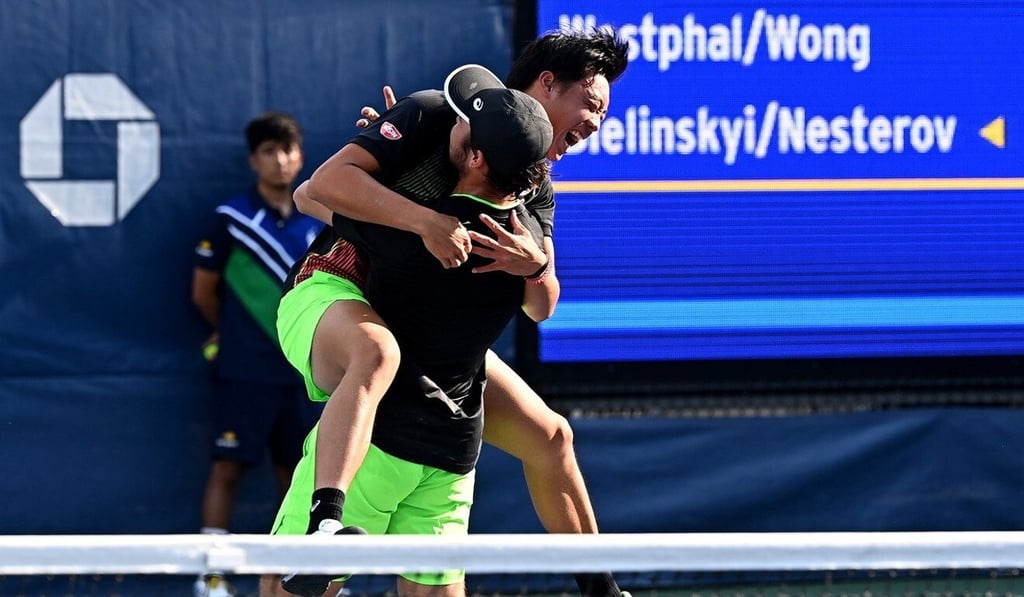 Hong Kong tennis player Coleman Wong with doubles partner Max Westphal at the US Open boys’ double final. Photo: arckphoto/arckimages.com Hong Kong tennis player Coleman Wong with doubles partner Max Westphal at the US Open boys’ double final. Photo: arckphoto/arckimages.com