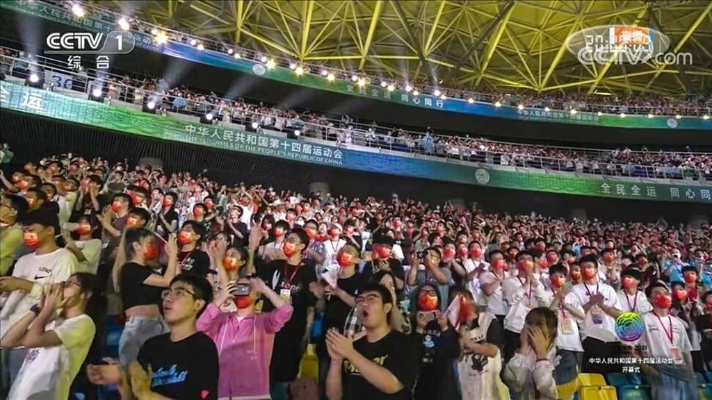 A packed crowd greets the opening ceremony in Xian. Photo: CCTV