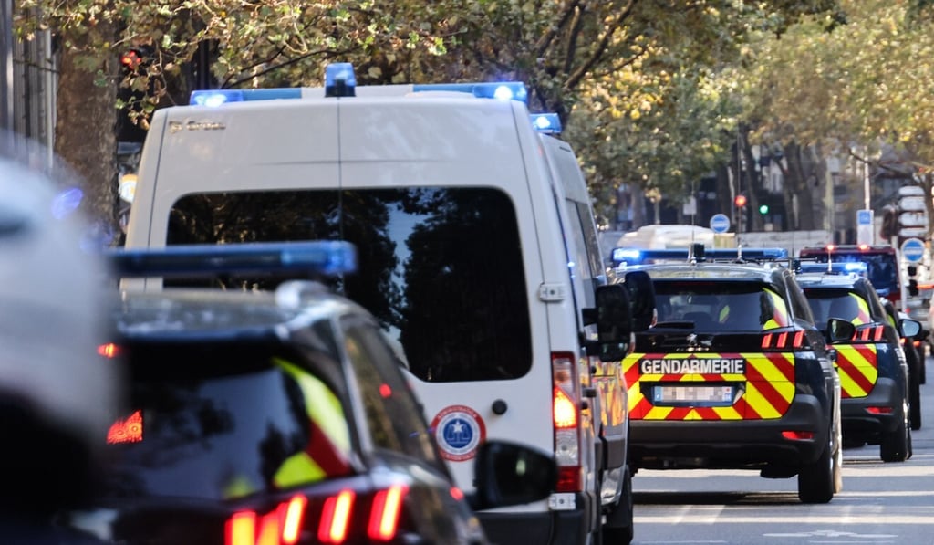 French Gendarmes escort a convoy understood to be transporting Salah Abdeslam, the prime suspect in the November 2015 attacks, to the courthouse in Paris on September 8. Photo: AFP