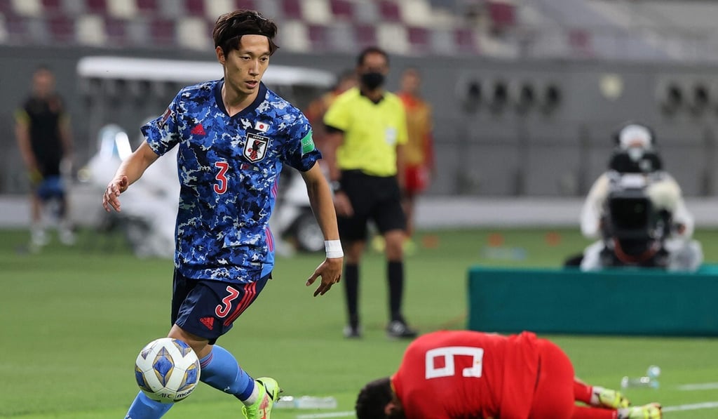 Japan’s defender Sei Muroya wins the ball off China’s forward Elkeson during the Qatar 2022 World Cup Asian Qualifier at the Khalifa International stadium in Doha. Photo: AFP Japan’s defender Sei Muroya wins the ball off China’s forward Elkeson during the Qatar 2022 World Cup Asian Qualifier at the Khalifa International stadium in Doha. Photo: AFP