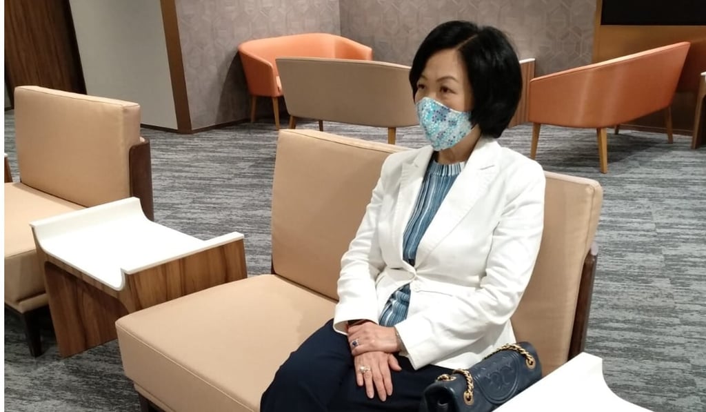 Regina Ip takes part in the clinical study at the Hong Kong Sanatorium and Hospital on Thursday. Photo: Facebook