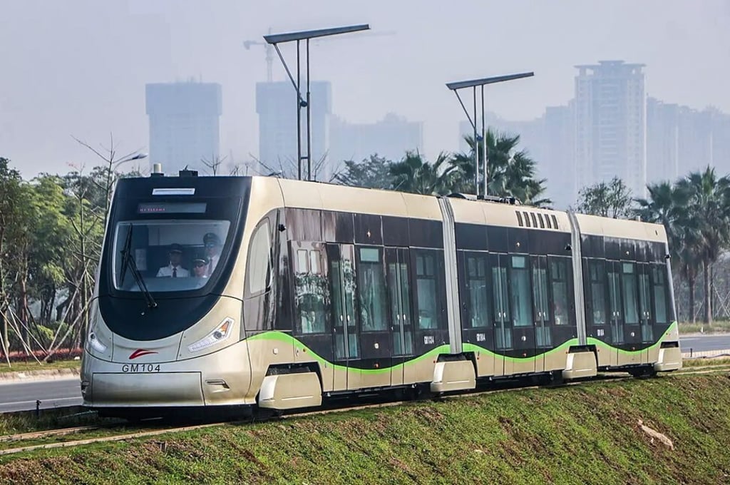 An undated photo of Foshan’s hydrogen tram, driven by fuel cells made by Ballard Power Systems. Photo: Handout