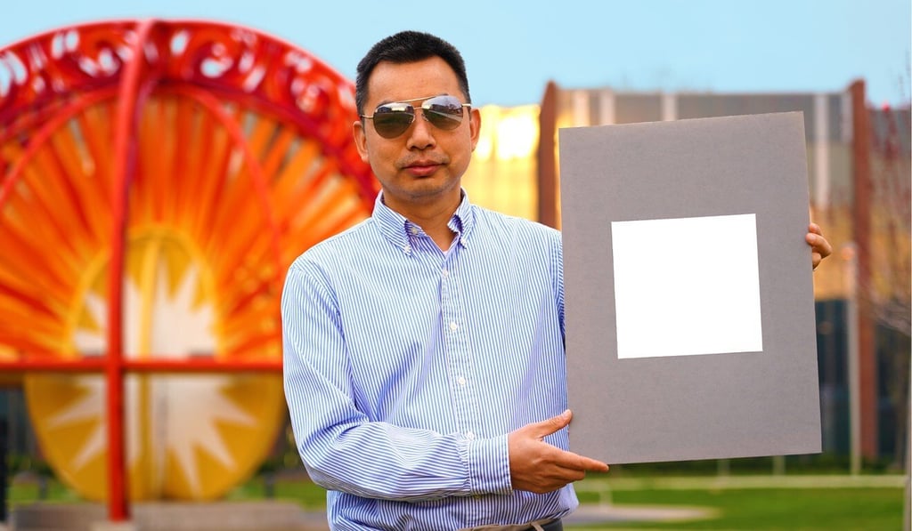 Purdue University professor Xiulin Ruan and his students have created the whitest paint on record. Photo: Handout