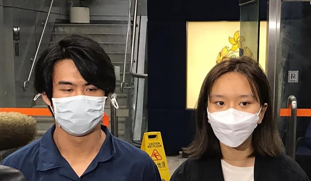 Chan Chi-sum (left) and Student Politicism spokeswoman Wong Yuen-lam. Photo: Student Politicism Chan Chi-sum (left) and Student Politicism spokeswoman Wong Yuen-lam. Photo: Student Politicism