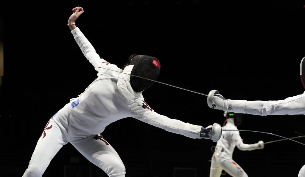 Hong Kong’s Vivian Kong Man-wai in the individual épée round of 16 at the 2020 Tokyo Olympics in Japan in July. Photo: AP