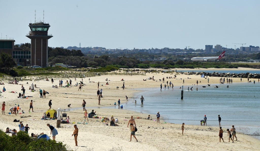 Kyeemagh Beach in Sydney, New South Wales, pictured on Monday. Photo: EPA