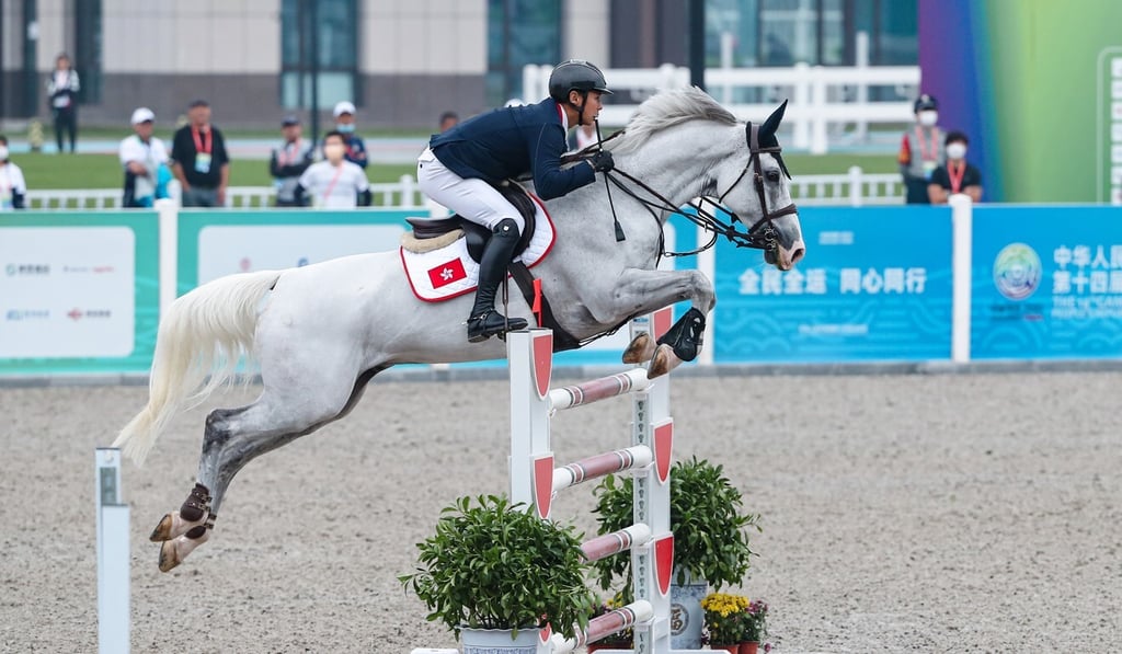 Kenneth Cheng is the only showjumper in action for Hong Kong at the National Games in Xian. Photo: LCSD/Sports Road Kenneth Cheng is the only showjumper in action for Hong Kong at the National Games in Xian. Photo: LCSD/Sports Road