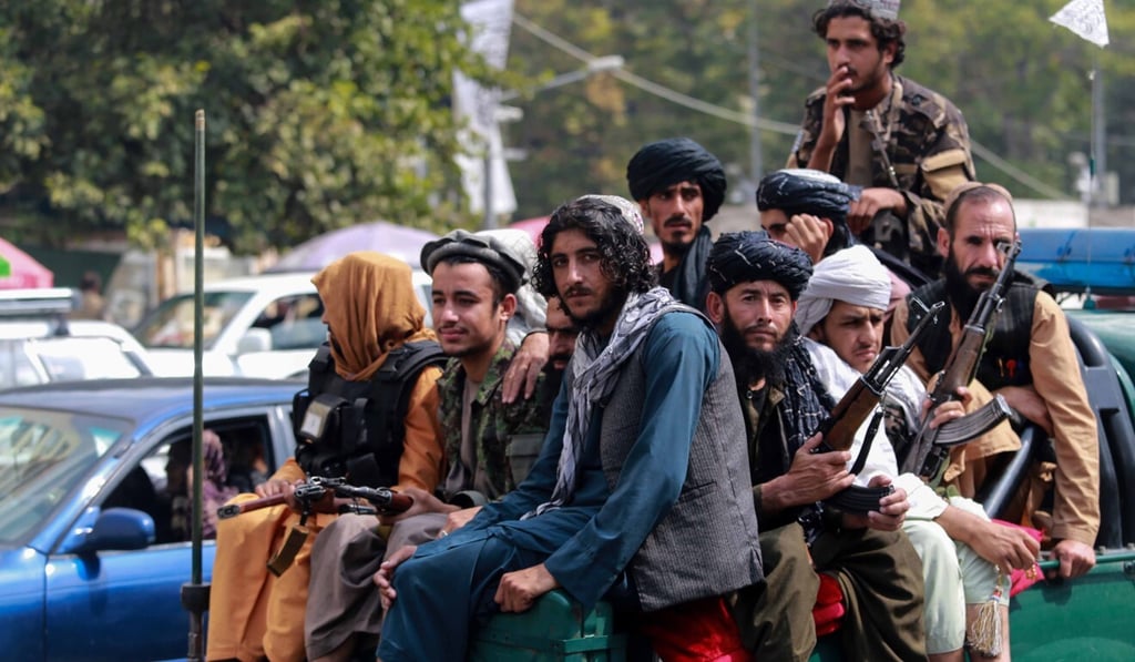 A Taliban patrol is seen in Kabul on Thursday. Photo: EPA-EFE