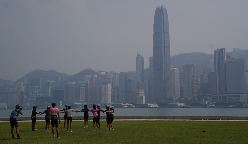 People exercise near the waterfront in the West Kowloon Cultural District. Photo: Sam Tsang