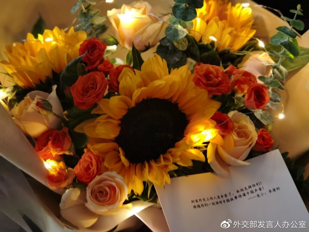 The foreign ministry has urged the public to stop sending flowers. Photo: Weibo