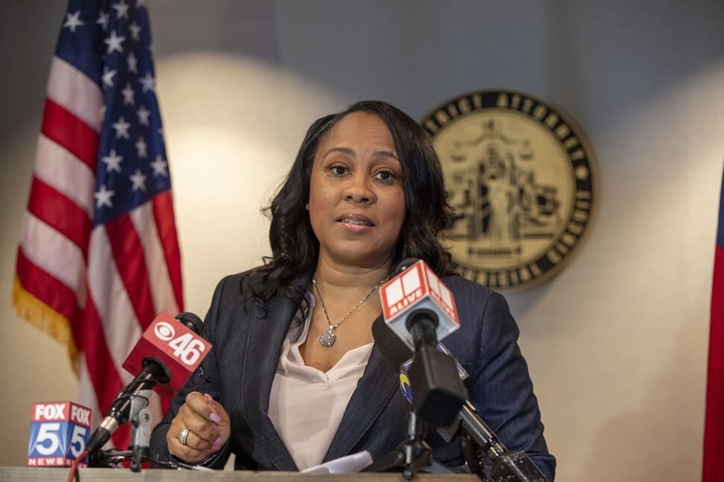 Fulton County District Attorney Fanni Willis at the Fulton County Courthouse in downtown Atlanta, Georgia on Tuesday. Photo: Atlanta Journal-Constitution via AP