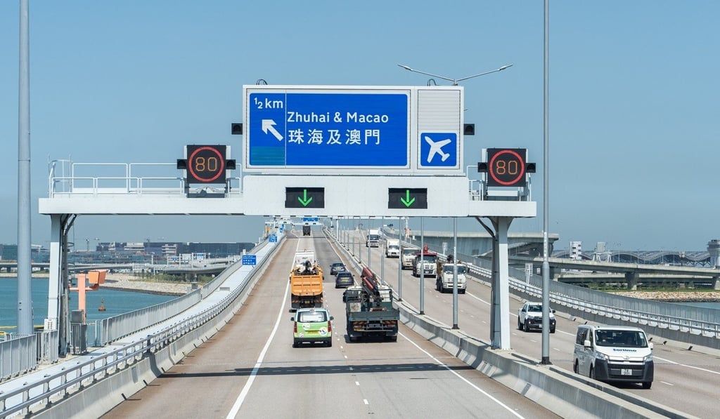 Vehicles near the Hong Kong-Zhuhai-Macau Bridge. Photo: Bloomberg