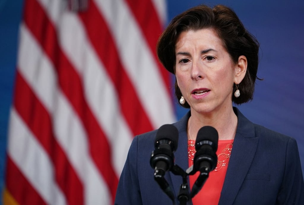 US Commerce Secretary Gina Raimondo, seen here on June 3, said the US has other means of acquiring supply chain data from technology companies if they do not respond to the government’s information request by November 8. Photo: AFP US Commerce Secretary Gina Raimondo, seen here on June 3, said the US has other means of acquiring supply chain data from technology companies if they do not respond to the government’s information request by November 8. Photo: AFP
