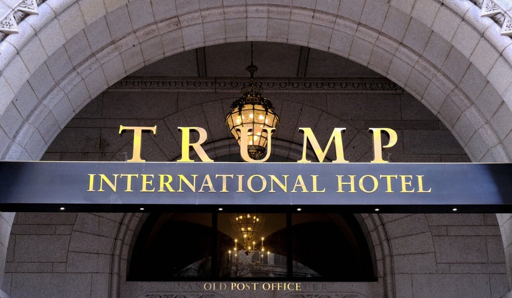 The north entrance of the Trump International Hotel in Washington is seen in March 2019. Photo: AP