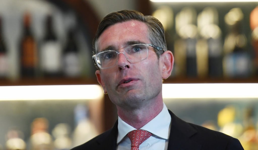 NSW Premier Dominic Perrottet speaks to the media at Watson’s Pub in Sydney. Photo: DPA