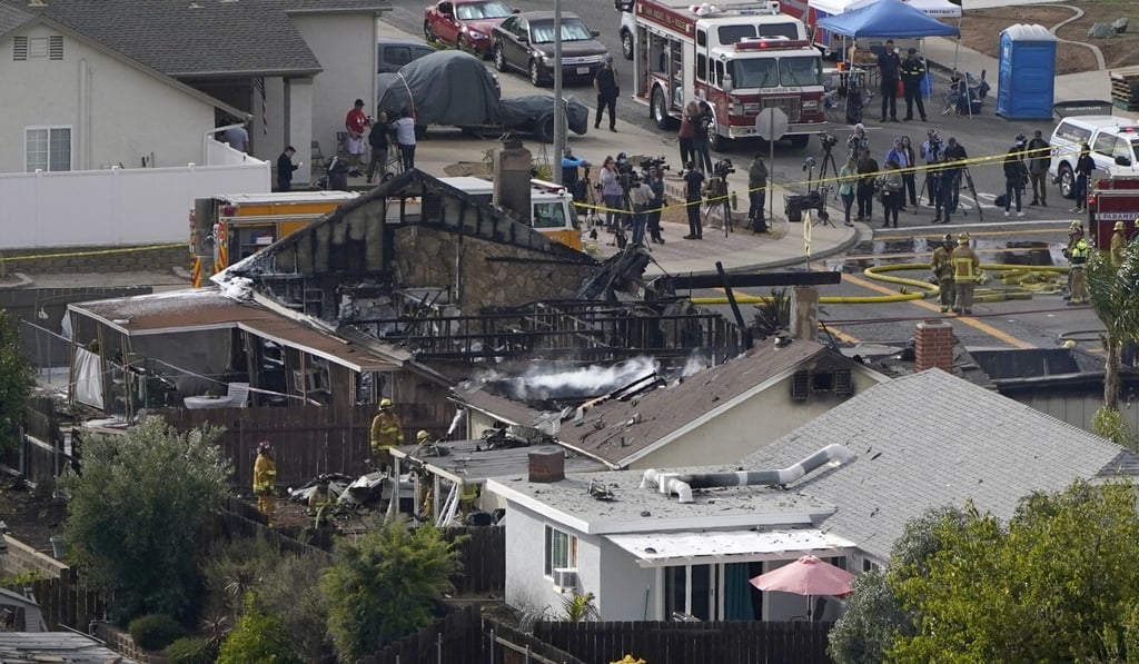 The aftermath of the plane crash. Photo: AP The aftermath of the plane crash. Photo: AP