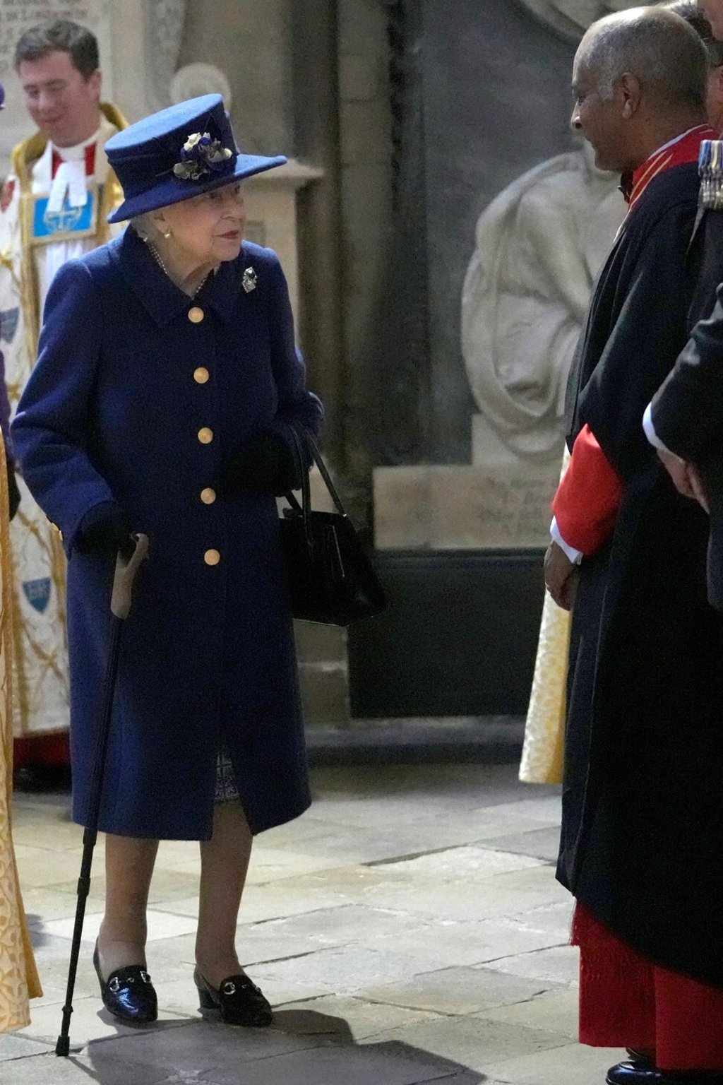 Britain's Queen Elizabeth arrives for a church service at Westminster Abbey on Tuesday. Photo: Reuters