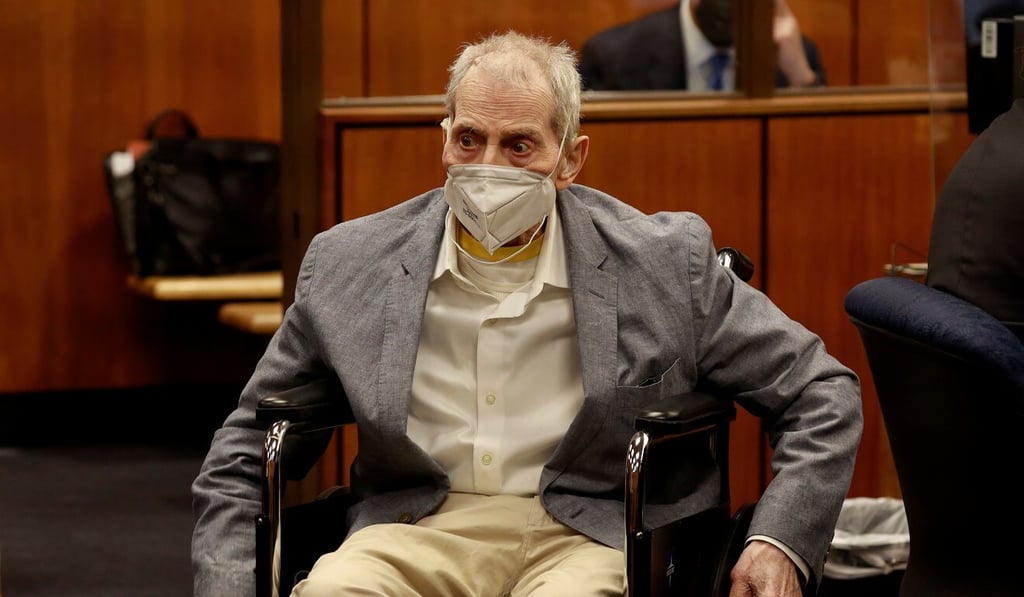 Robert Durst appears in his wheelchair for closing arguments in his murder trial at the Inglewood Courthouse in California in September. Photo: Reuters Robert Durst appears in his wheelchair for closing arguments in his murder trial at the Inglewood Courthouse in California in September. Photo: Reuters