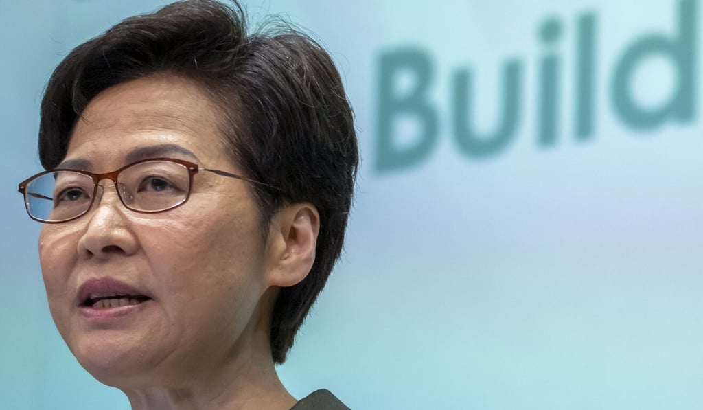 Chief Executive Carrie Lam defended the lack of measures aimed at tackling poverty in her policy address. Photo: Bloomberg