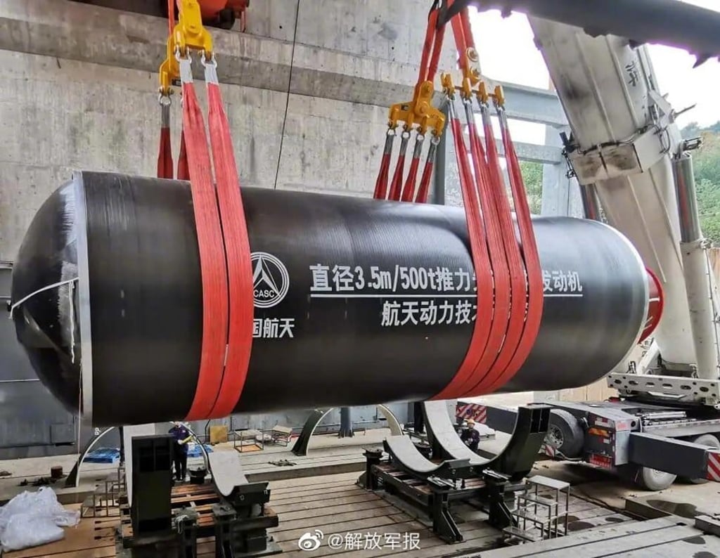 The 3.5-metre-wide engine (pictured) can generate 500 tonnes of thrust. Photo: Weibo
