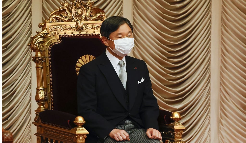 Japan's Emperor Naruhito is seen at the Upper House of Parliament at the Diet Building in Tokyo. Photo: DPA Japan's Emperor Naruhito is seen at the Upper House of Parliament at the Diet Building in Tokyo. Photo: DPA