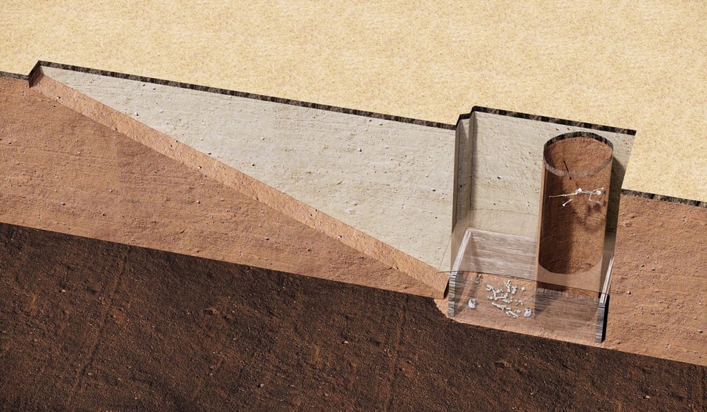 The skeleton was discovered separated from the original inhabitants of the tomb. Photo: Qian Wang