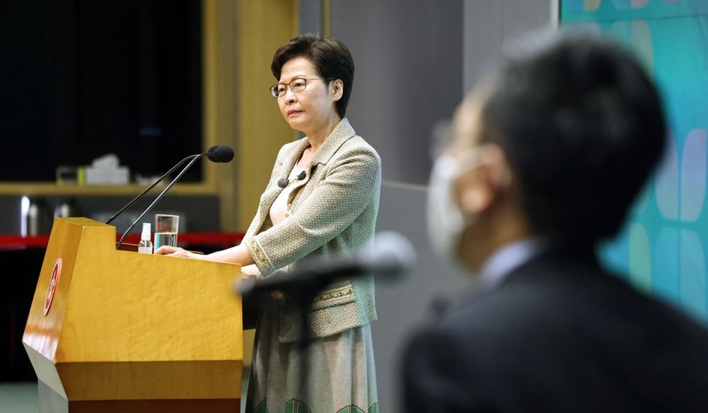 Chief Executive Carrie Lam on Tuesday insisted the national security law had no effect on groups operating legally in Hong Kong. Photo: K. Y. Cheng
