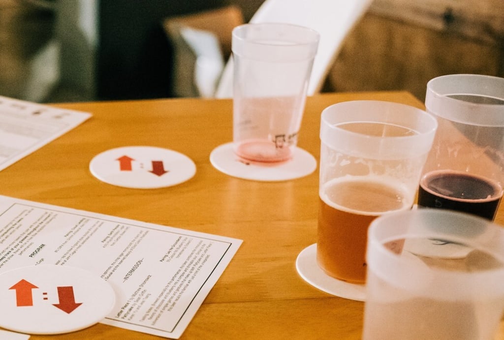 The Up:Strike Project percussion group took part in listenbeer, a beer-and-music pairing event in 2019. Photo: Vicky Shin