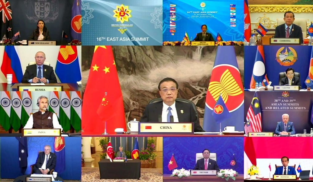 Li Keqiang speaks at the summit on Wednesday, attended by leaders of the 10 Asean member states as well as Japan and South Korea. Photo: EPA-EFE Li Keqiang speaks at the summit on Wednesday, attended by leaders of the 10 Asean member states as well as Japan and South Korea. Photo: EPA-EFE