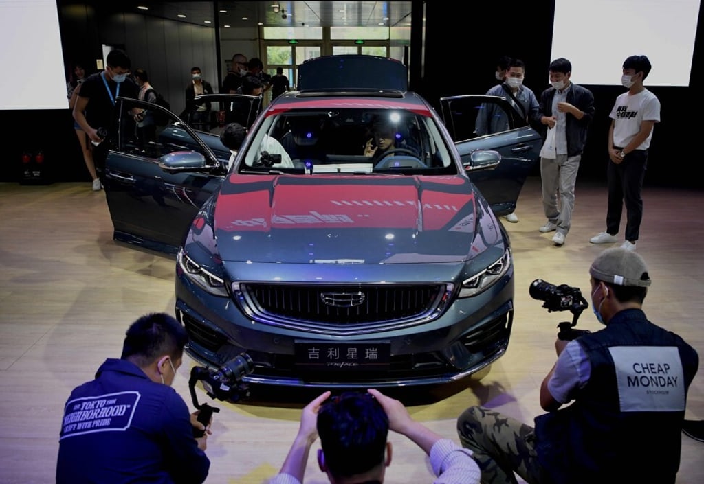 Geely’s Preface sedan at the Beijing Auto Show on September 26, 2020. Photo: AFP Geely’s Preface sedan at the Beijing Auto Show on September 26, 2020. Photo: AFP