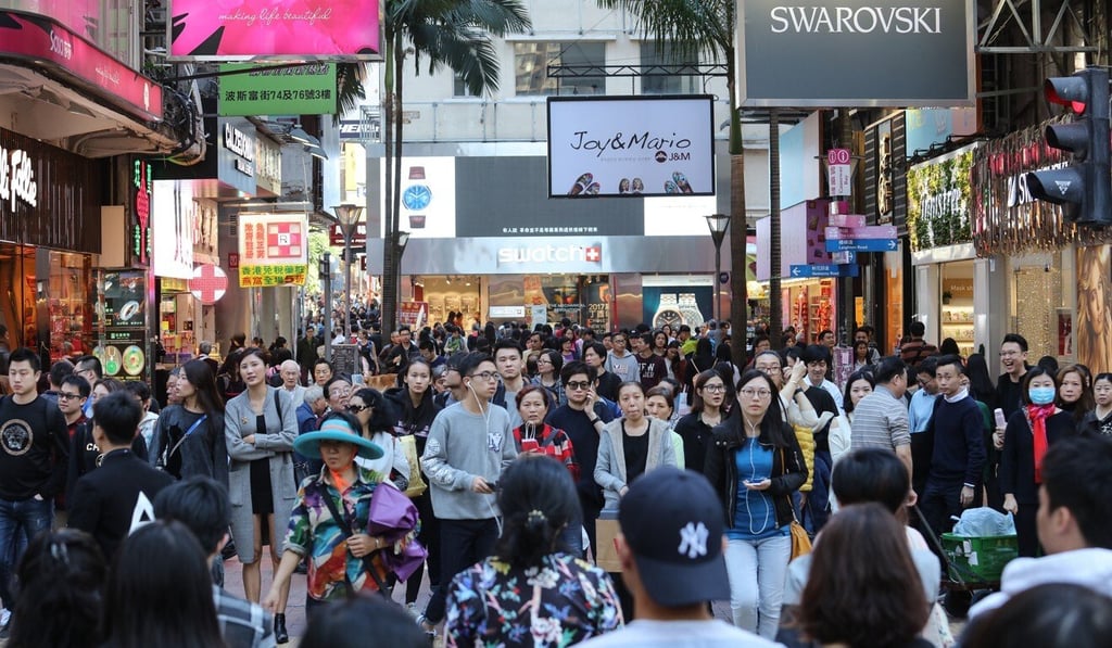 Russell Street in Causeway Bay is a shopping hub for locals and tourists. Photo: Felix Wong Russell Street in Causeway Bay is a shopping hub for locals and tourists. Photo: Felix Wong