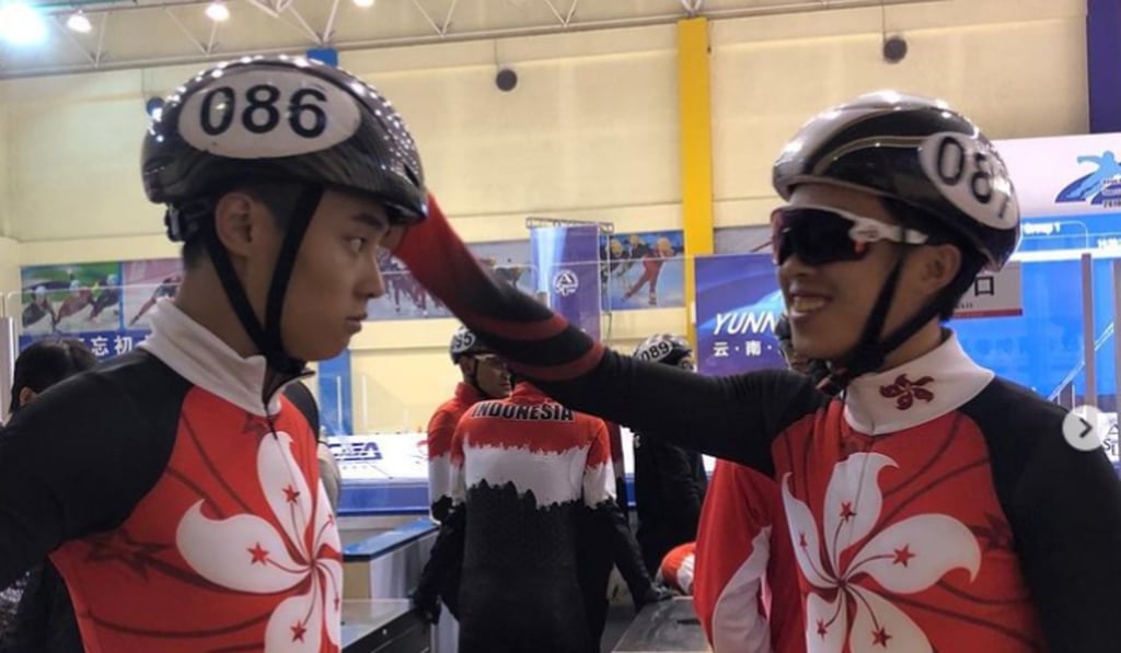 Sui Xin (left) and his teammate Sidney Chu cheer at a competition in Yunnan, China. Photo: Instagram Sui Xin (left) and his teammate Sidney Chu cheer at a competition in Yunnan, China. Photo: Instagram