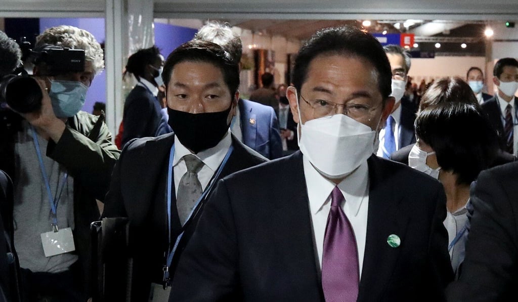 Japan's Prime Minister Fumio Kishida is seen at the UN Climate Change Conference (COP26) in Glasgow, Scotland. Photo: Reuters Japan's Prime Minister Fumio Kishida is seen at the UN Climate Change Conference (COP26) in Glasgow, Scotland. Photo: Reuters