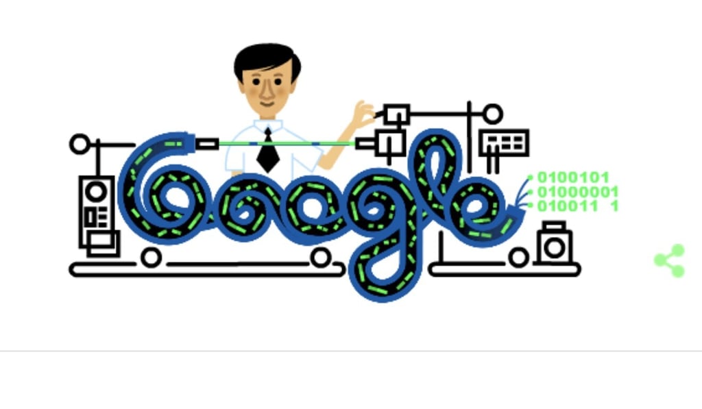 The Google doodle depicting physicist Charles Kao on Thursday. Photo: Google The Google doodle depicting physicist Charles Kao on Thursday. Photo: Google