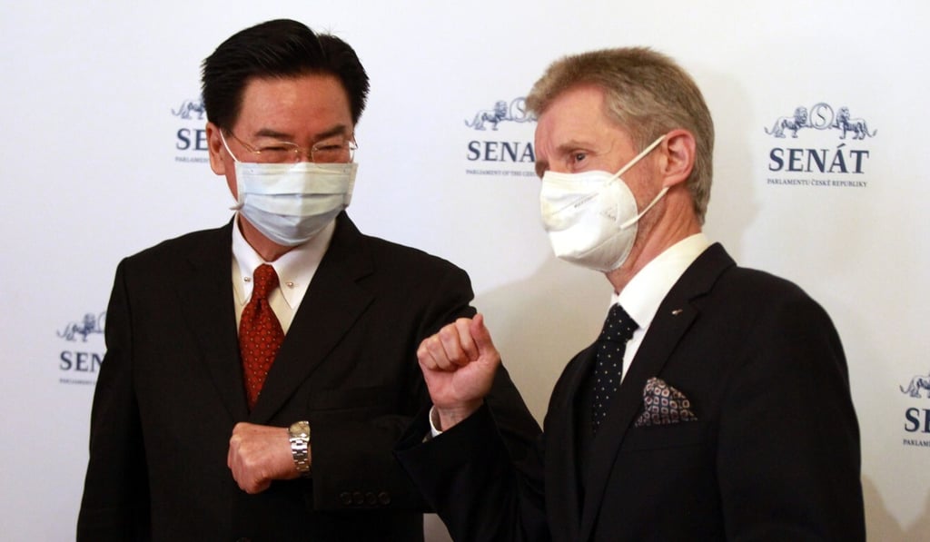Taiwanese Foreign Minister Joseph Wu (left) with Milos Vystrcil, Czech Senate president, in Prague. Photo: EPA-EFE Taiwanese Foreign Minister Joseph Wu (left) with Milos Vystrcil, Czech Senate president, in Prague. Photo: EPA-EFE