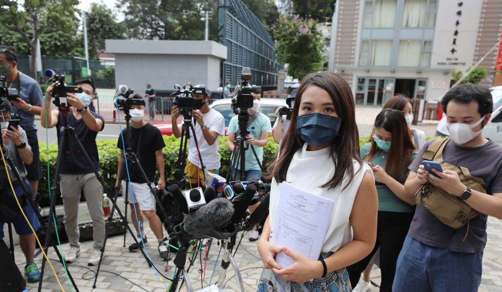 Activist Gwyneth Ho is among three opposition figures who pleaded not guilty to illegal assembly charges. Photo: May Tse Activist Gwyneth Ho is among three opposition figures who pleaded not guilty to illegal assembly charges. Photo: May Tse