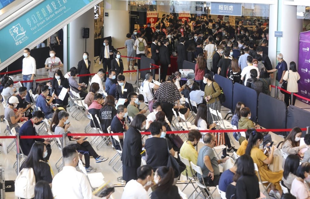 About 10,000 buyers vied for 200 flats for sale at CK Asset’s #Lyos project on November 6. Photo: Xiaomei Chen