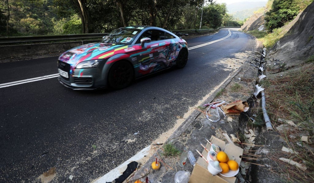 A car passes the spot on Bride’s Pool Road where a fatal accident took place on October 31. Photo: Xiaomei Chen