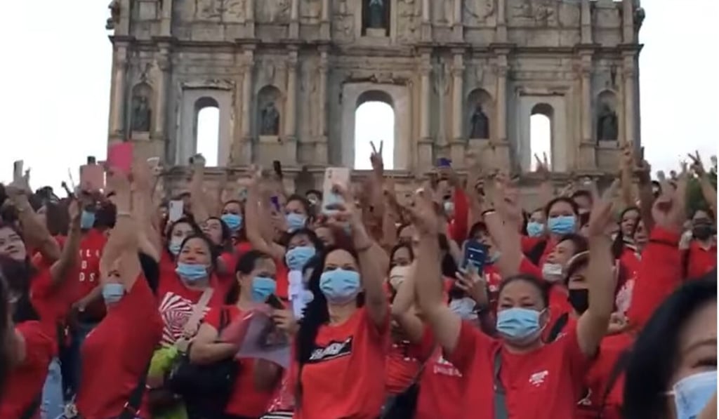 Filipinos in Macau gather to support Ferdinand “Bongbong” Marcos Jnr on November 7. Photo: Facebook