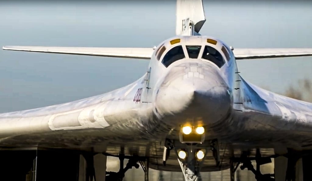 A Russian bomber prepares to take off on November 11 to patrol Belarus’ airspace. Russia has supported the nation amid a tense stand-off this week as thousands of migrants gathered on the Belarus-Poland border with hopes of crossing into Europe. Photo: Russian Defense Ministry via AP A Russian bomber prepares to take off on November 11 to patrol Belarus’ airspace. Russia has supported the nation amid a tense stand-off this week as thousands of migrants gathered on the Belarus-Poland border with hopes of crossing into Europe. Photo: Russian Defense Ministry via AP
