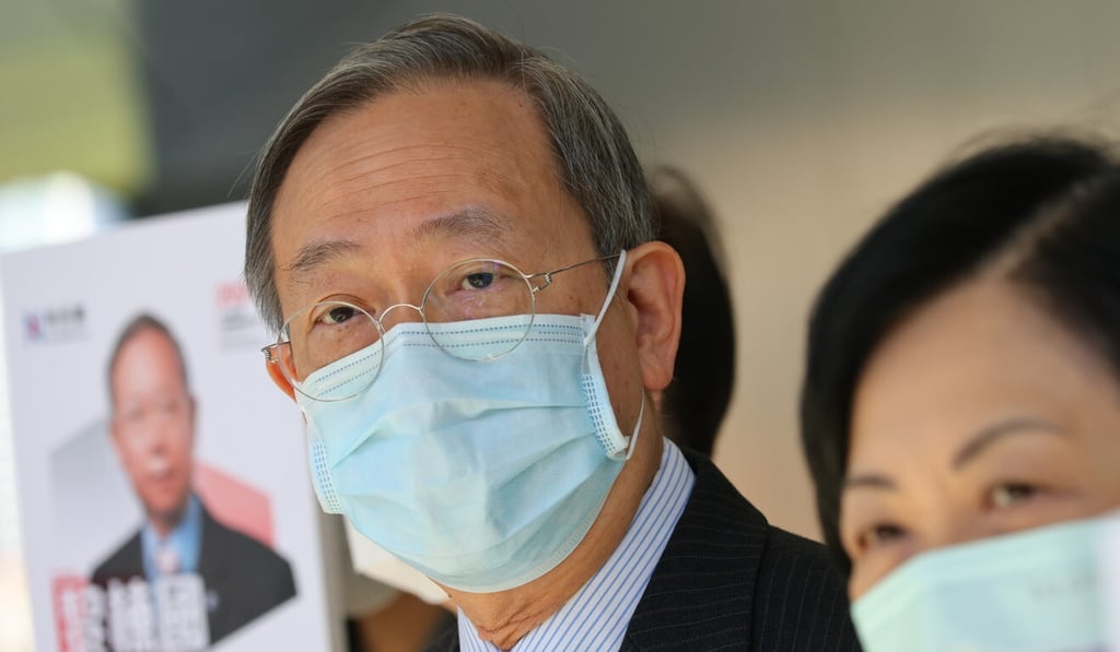 Former secretary for security Lai Tung-kwok files his nomination for the race, with support from senior government adviser and lawmaker Regina Ip Lau Suk-yee. Photo: Dickson Lee Former secretary for security Lai Tung-kwok files his nomination for the race, with support from senior government adviser and lawmaker Regina Ip Lau Suk-yee. Photo: Dickson Lee