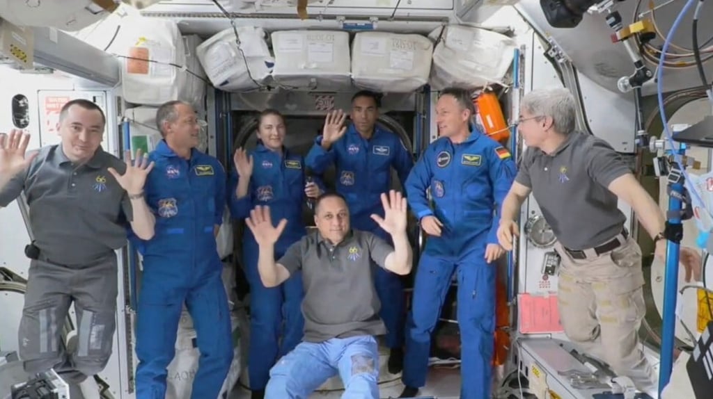 The crew of the International Space Station. Photo: AFP