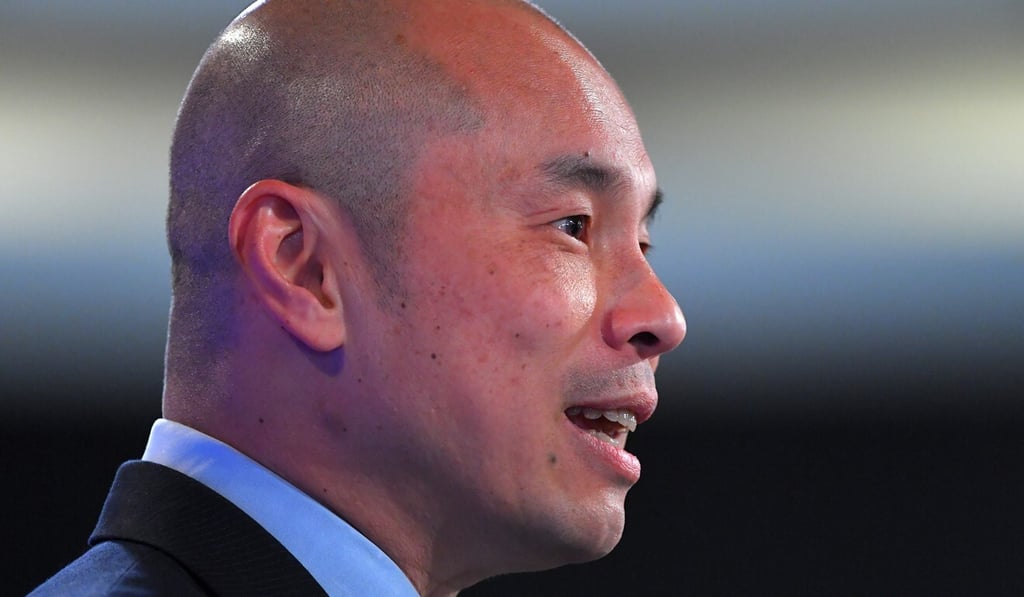 Chinese diplomat Wang Xining speaks during an event at the National Press Club in Canberra, Australia in August 2020. Photo: EPA-EFE