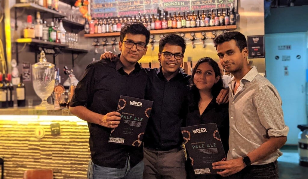Breer creators and founders (from left) Naman Tekriwal, Deevansh Gupta, Anushka Purohit and Suyash Mohan got the inspiration for their winning idea during a night out in Lan Kwai Fong. Breer creators and founders (from left) Naman Tekriwal, Deevansh Gupta, Anushka Purohit and Suyash Mohan got the inspiration for their winning idea during a night out in Lan Kwai Fong.