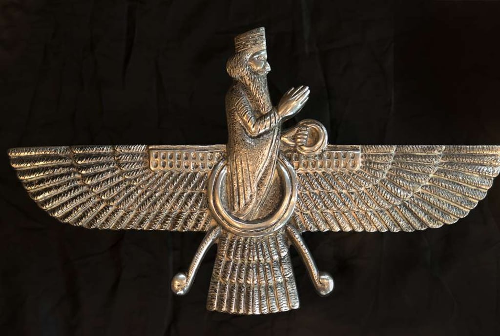 The Faravahar, a symbol of the Zoroastrian religion. Picture: SCMP