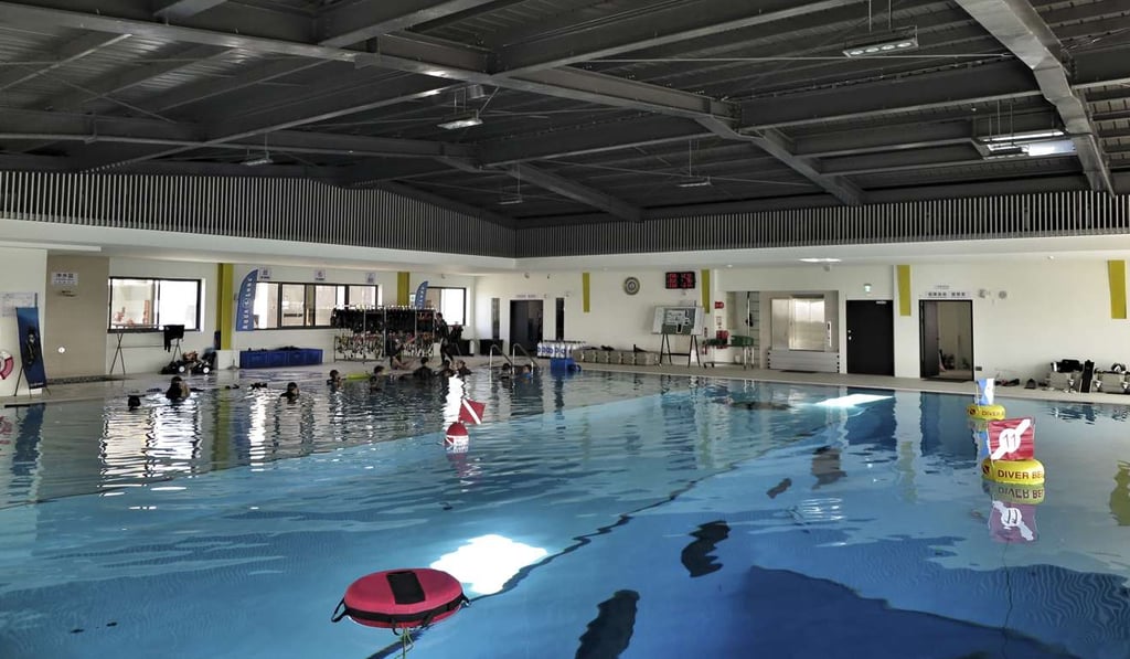 The pool at the Divecube Hotel.