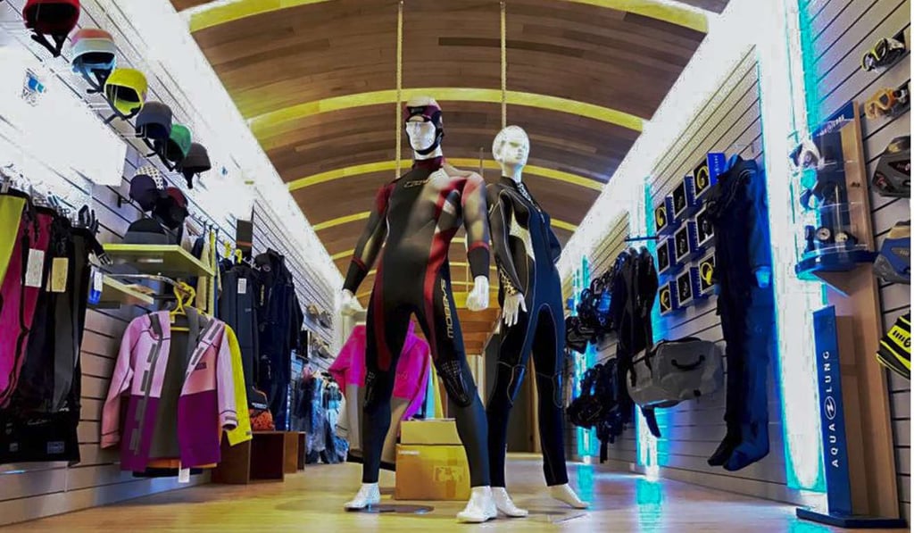 The dive shop at Divecube Hotel.
