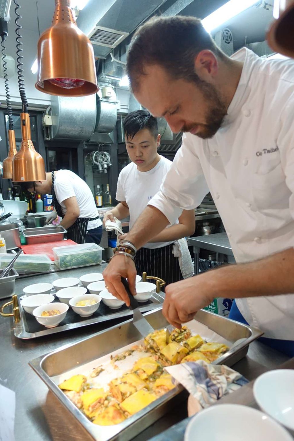 Cosimo Taddei created a seven-course meal out of surplus food. The ingredients, such as excess cabbage, lamb trimmings and end cuts of beef, were donated from the kitchens of the Grand Hyatt Hong Kong via food charity Foodlink Foundation. Photo: Debbie Yong